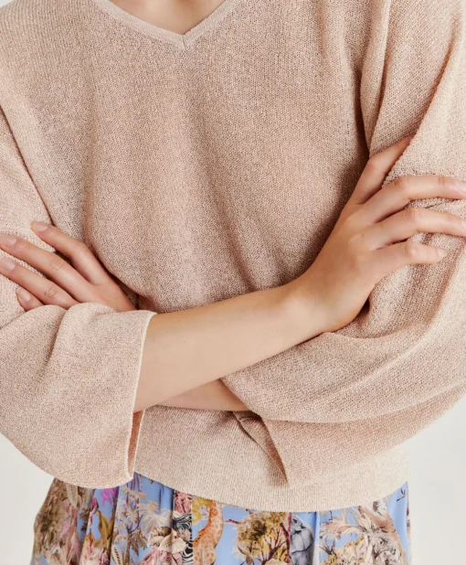 Cardigan Lurex Perle Fresno - Poudre
