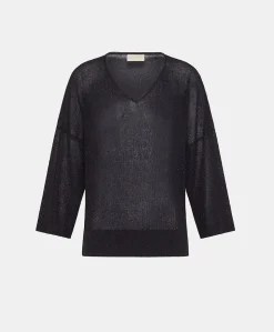 Cardigan Lurex Perle Fresno - Bleu Nuit