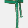 Ceinture Millor Avec Franges - Emeraude/Cigare