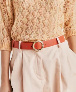 Ceinture Montoya En Cuir Nappa - Papaye