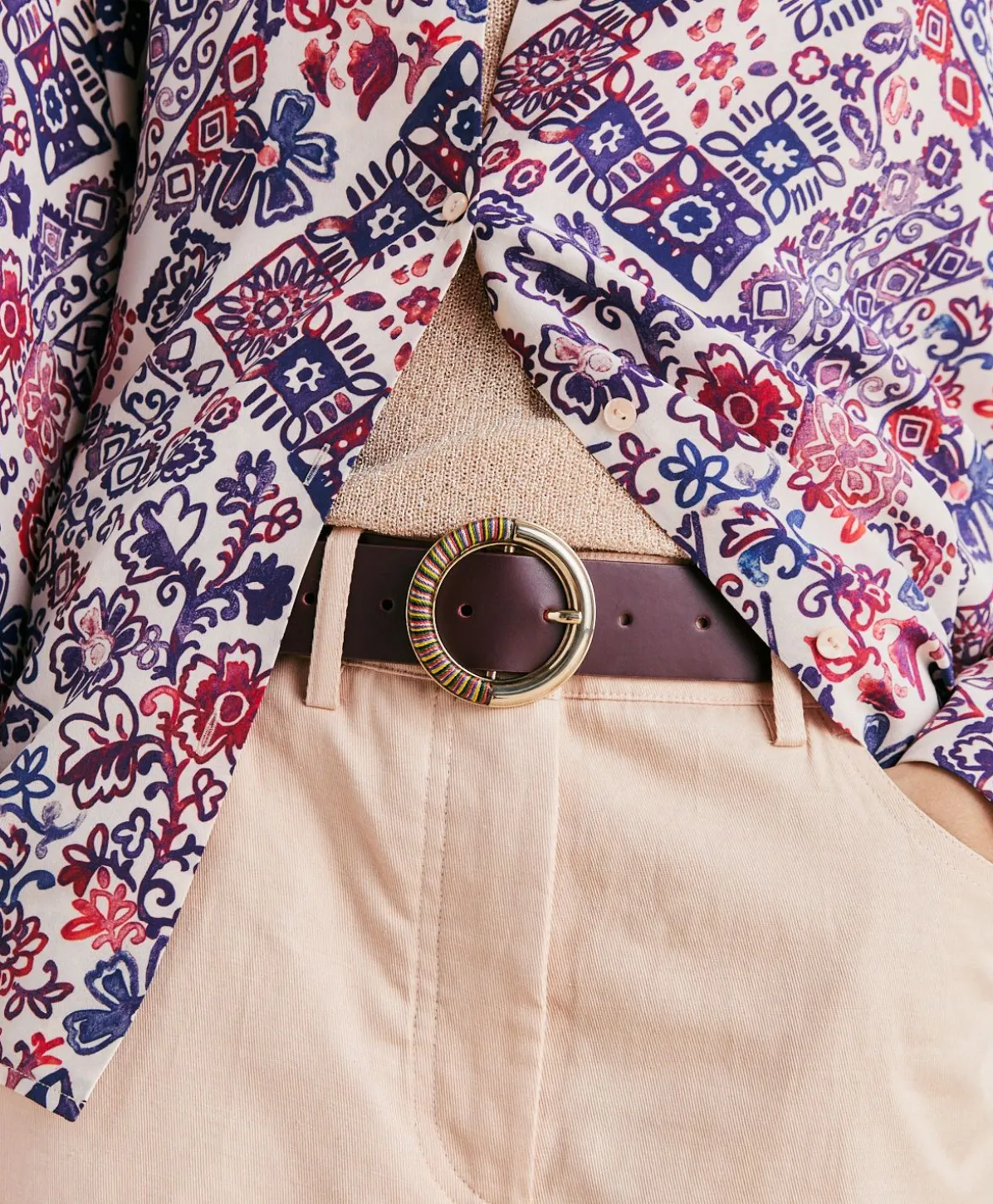 Ceinture Montoya En Cuir Nappa - Cyclamen