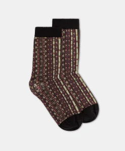 Chaussettes Imprimees Paraiso - Noir Multicolore