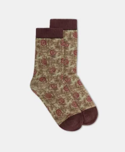 Chaussettes Imprimees Paraiso - Sable/Vin