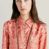 Chemise Arles En Serge De Soie - Beige/Corail