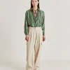 Chemise Arles En Serge De Soie - Vert/Multicolore