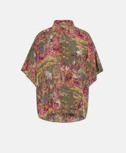 Chemise Brooklyn Crepe De Chine - Olive Multicolore