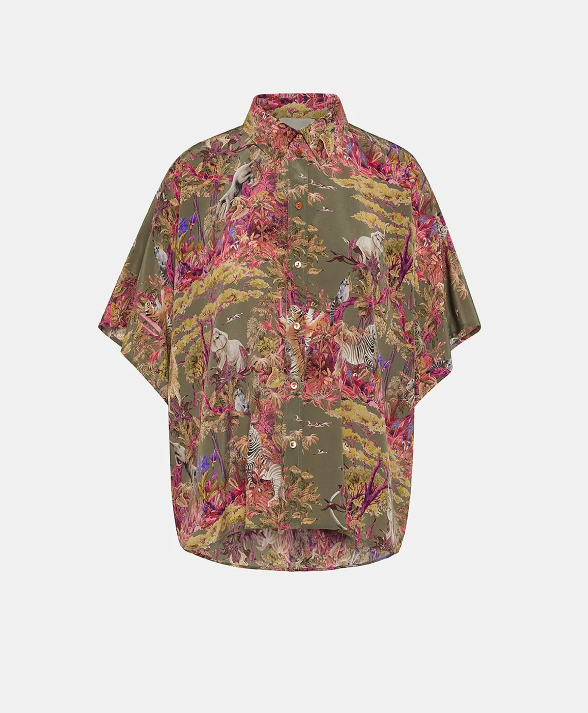 Chemise Brooklyn Crepe De Chine - Olive Multicolore