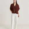 Chemise Brooklyn En Acetate De Soie - Chocolat