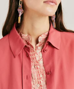 Chemise Brooklyn En Acetate De Soie - Amarante