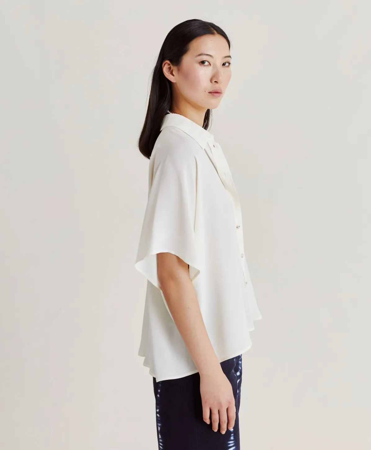 Chemise Brooklyn En Acetate De Soie - Creme