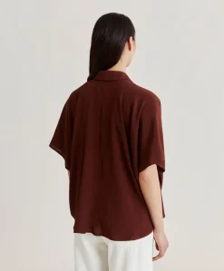 Chemise Brooklyn En Acetate De Soie - Chocolat