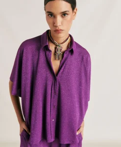 Chemise Brooklyn En Jersey Lurex - Cyclamen
