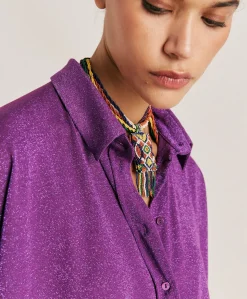 Chemise Brooklyn En Jersey Lurex - Cyclamen