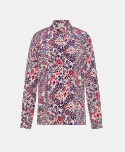 Chemise Crepe De Chine - Creme/Violet