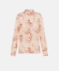 Chemise Crepe De Chine - Rose/Noir Cerise