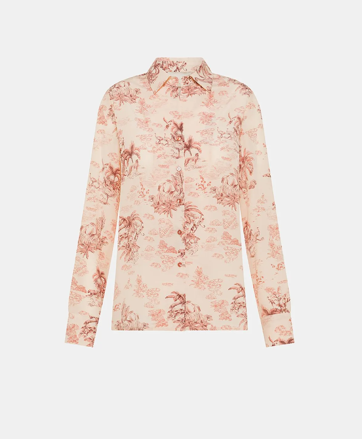 Chemise Crepe De Chine - Rose/Noir Cerise