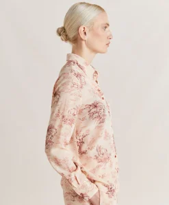 Chemise Crepe De Chine - Rose/Noir Cerise