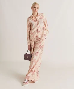 Chemise Crepe De Chine - Rose/Noir Cerise