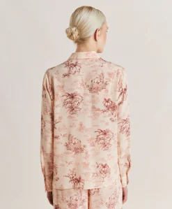Chemise Crepe De Chine - Rose/Noir Cerise