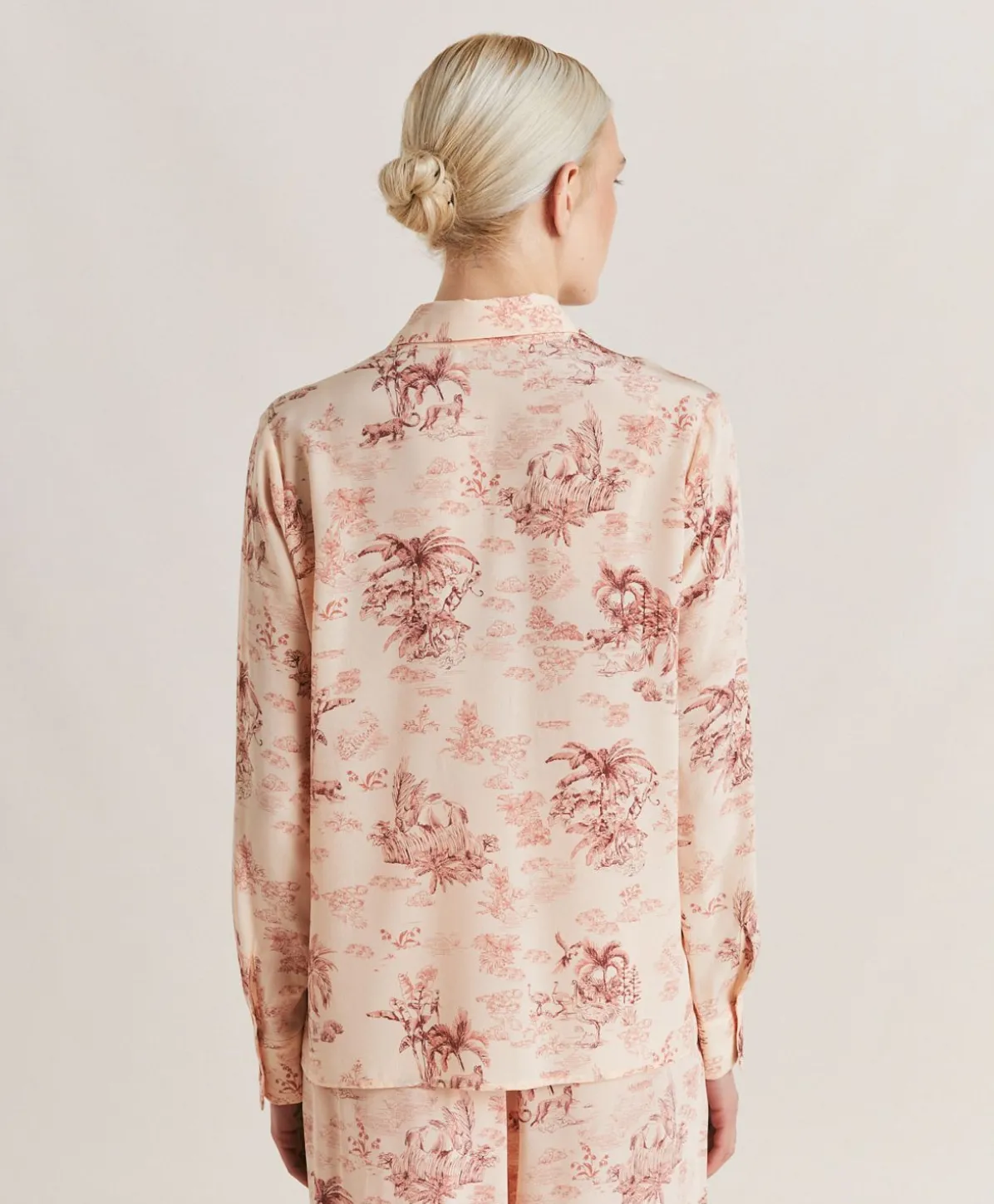 Chemise Crepe De Chine - Rose/Noir Cerise