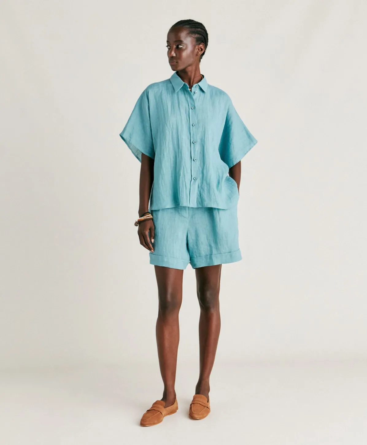 Chemise En Lin Elafonissi - Ceruleen