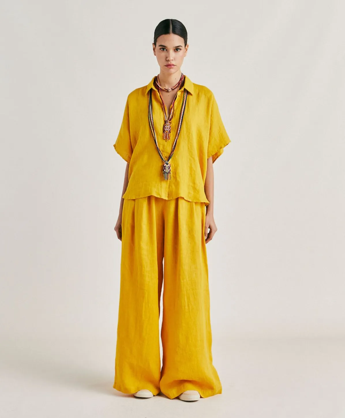 Chemise En Lin Elafonissi - Jaune Soleil