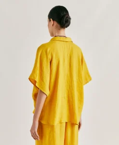 Chemise En Lin Elafonissi - Jaune Soleil