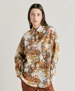 Chemise En Popeline Ostina - Creme / Multicolore