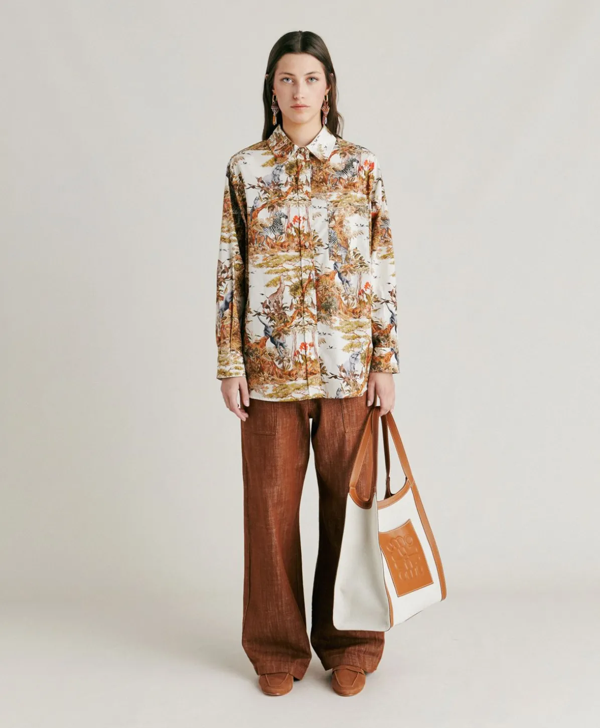 Chemise En Popeline Ostina - Creme / Multicolore
