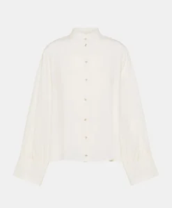 Chemise En Soie Et Acetate Franklin - Creme