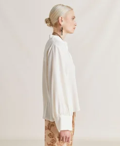 Chemise En Soie Et Acetate Franklin - Creme