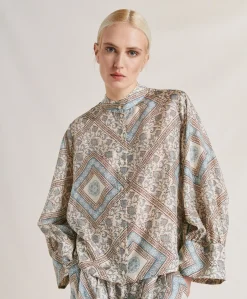 Chemise Franklin En Soie Haboutai - Creme/Poussiereux