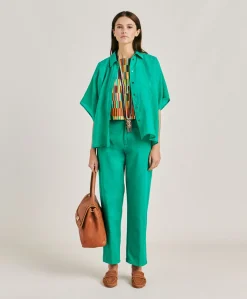 Chemise Jacquard Brooklyn Cupro - Emeraude