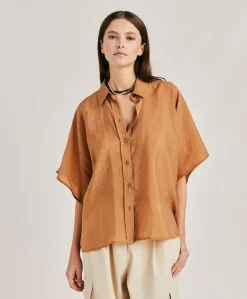 Chemise Jacquard Brooklyn Cupro - Reglisse
