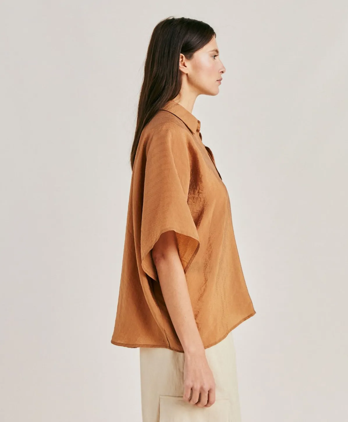 Chemise Jacquard Brooklyn Cupro - Reglisse