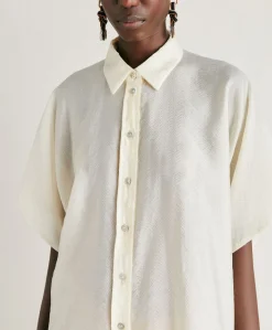 Chemise Jacquard Brooklyn Cupro - Creme