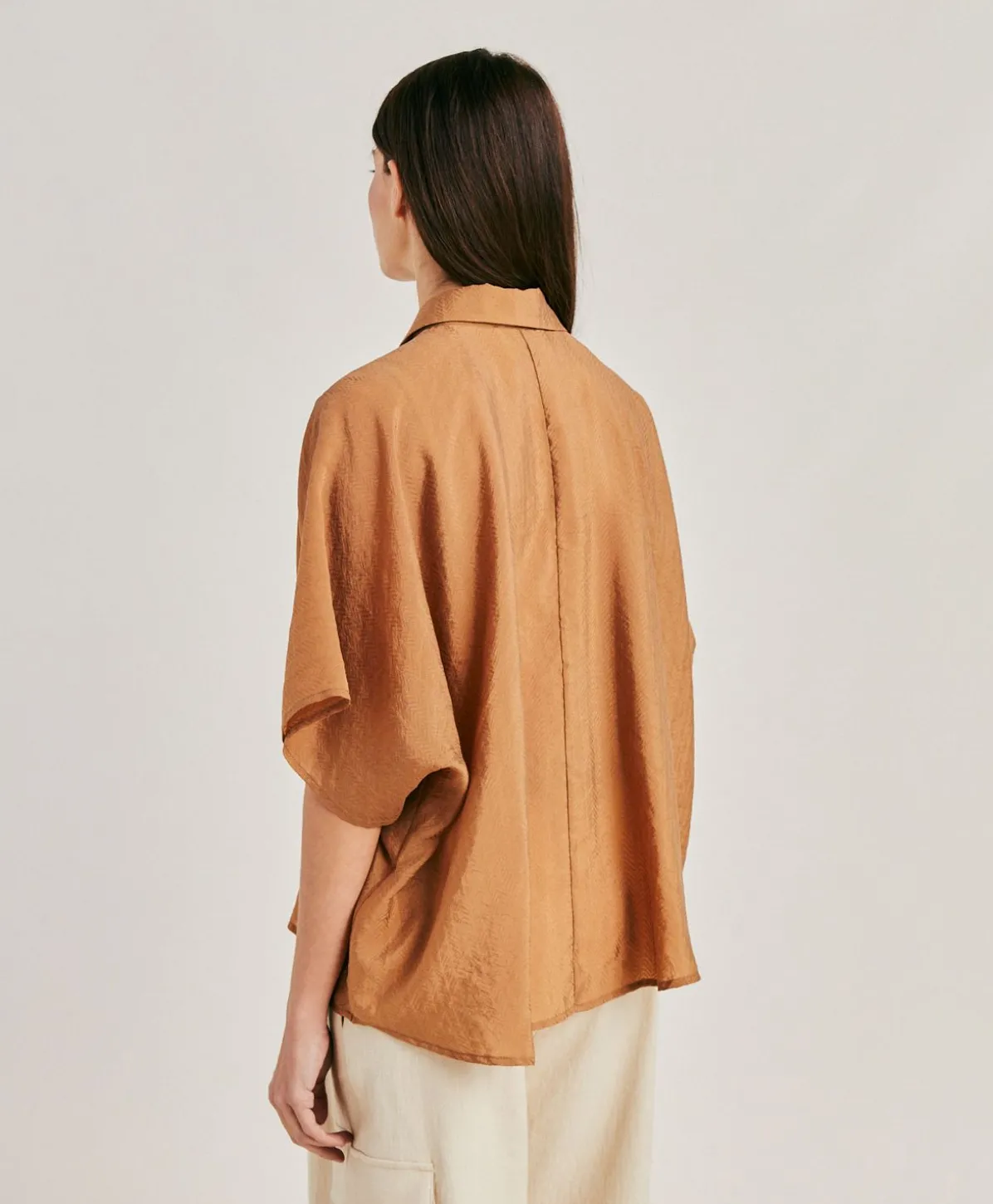 Chemise Jacquard Brooklyn Cupro - Reglisse
