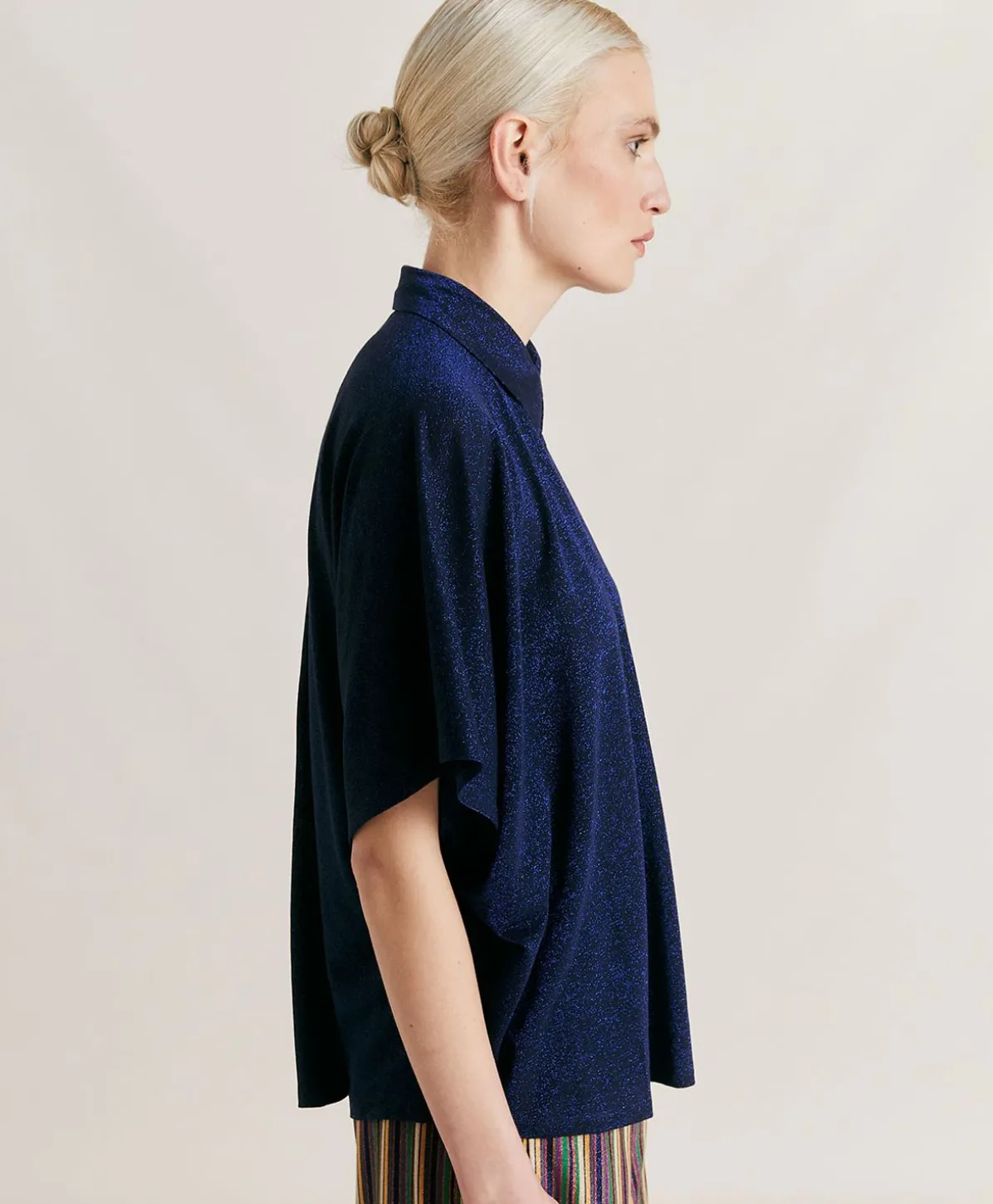Chemise Jersey Lurex Brooklyn - Bleute