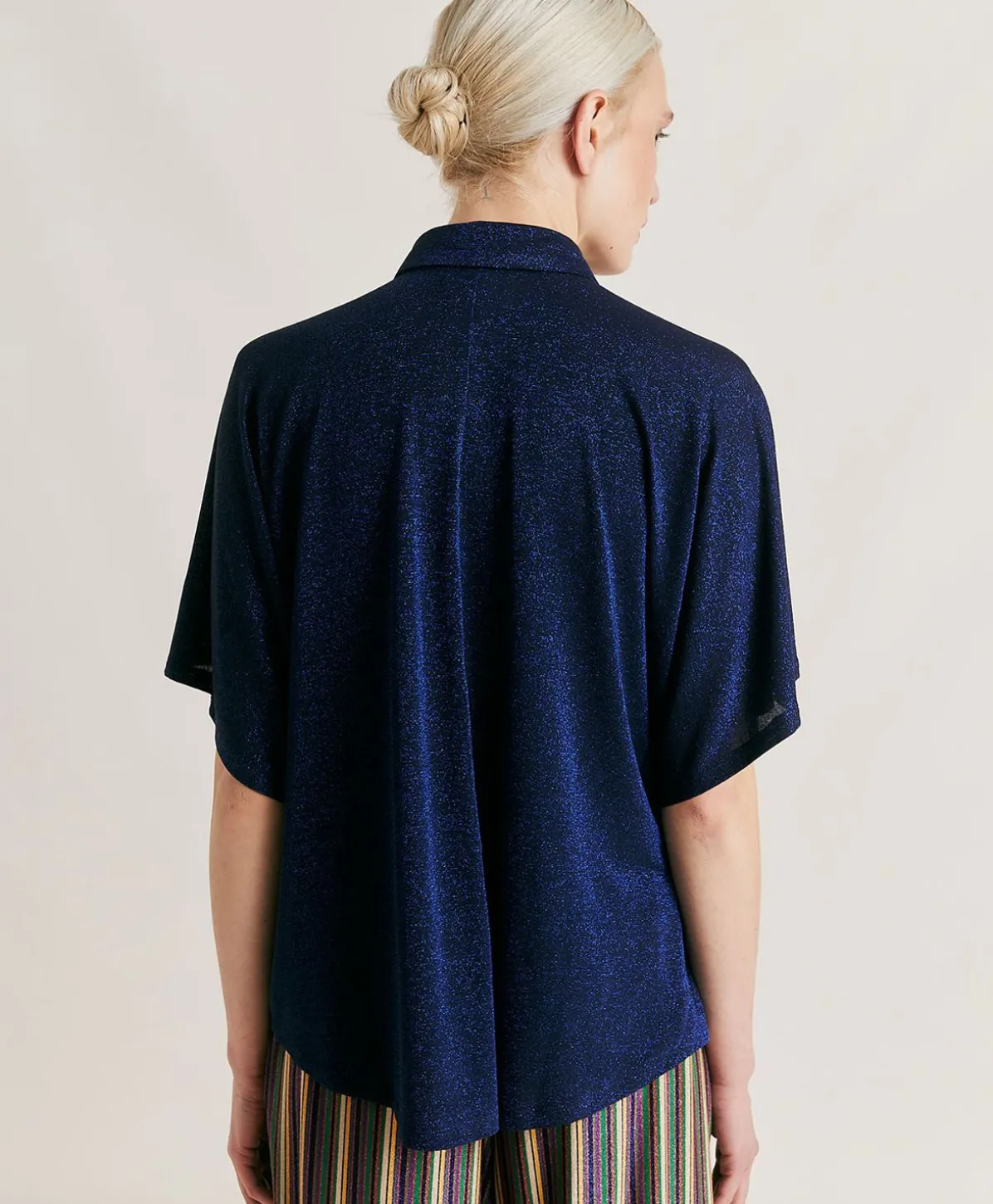Chemise Jersey Lurex Brooklyn - Bleute