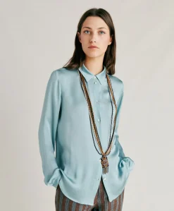 Chemise Meudon Unie En Soie - Ceruleen