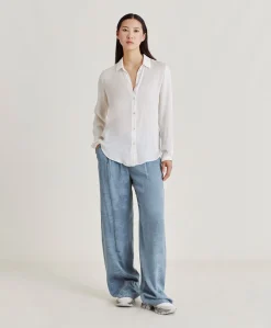 Chemise Meudon Unie En Soie - Creme