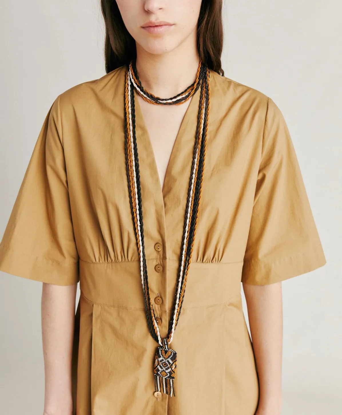 Collier Vidrier Avec Perles - Cacao Multicolore