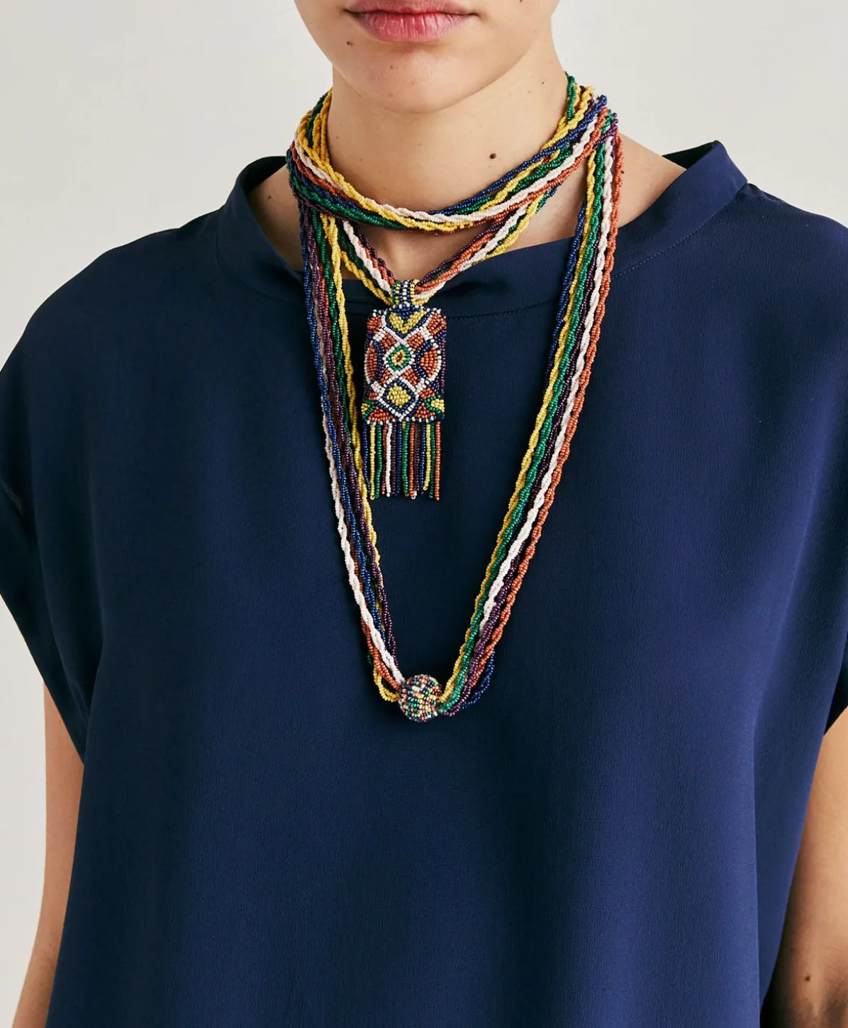 Collier Vidrier Avec Perles - Vert/Multicolore