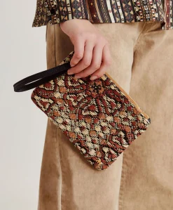 Fragua Pochette Avec Tissage - Noir Multicolore
