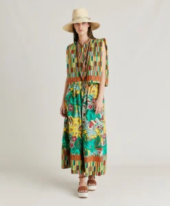 Haut En Popeline Moon - Jaune Multicolore