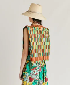 Haut En Popeline Moon - Jaune Multicolore