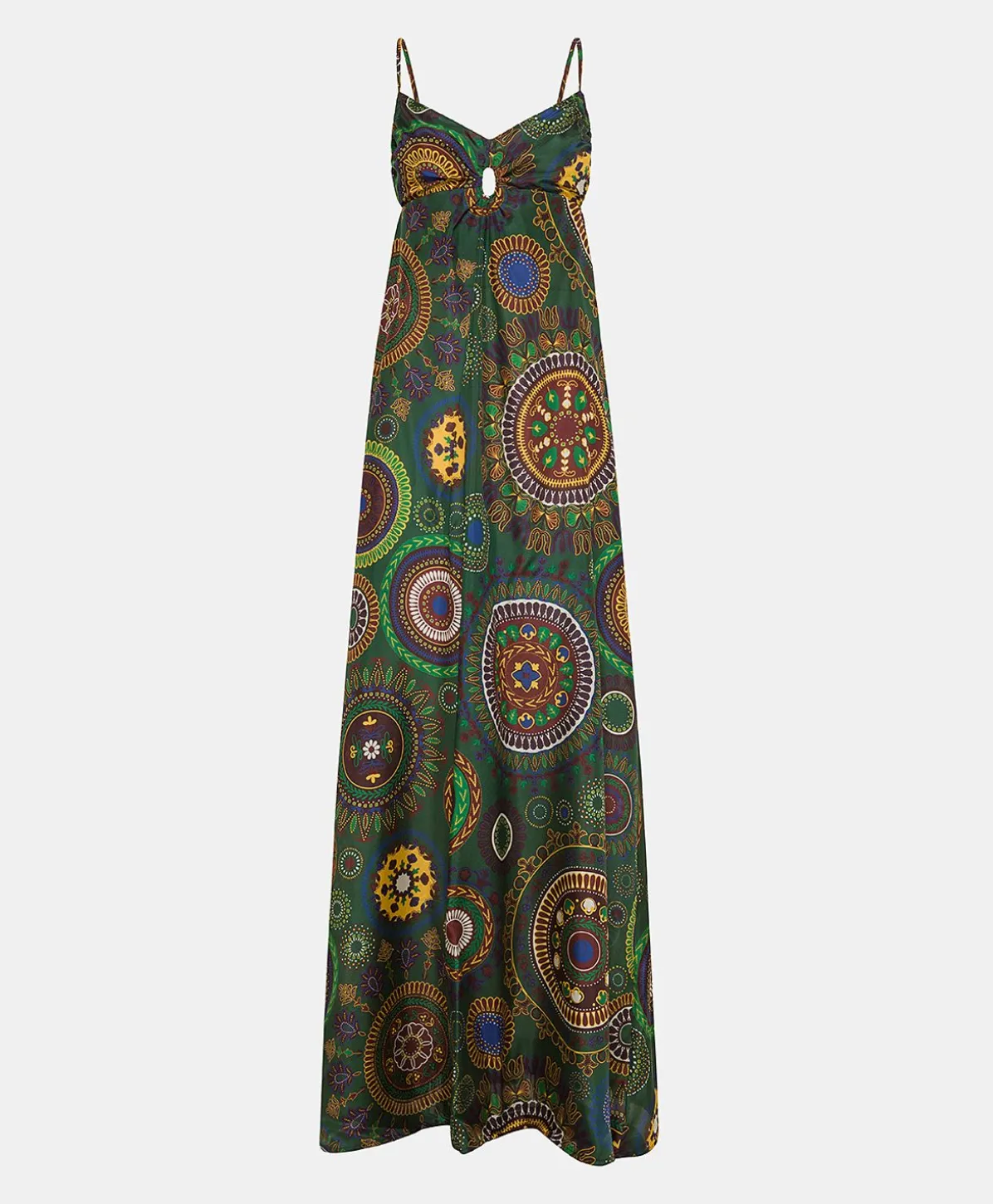 Jolie Robe En Haboutai De Soie - Vert Multicolore