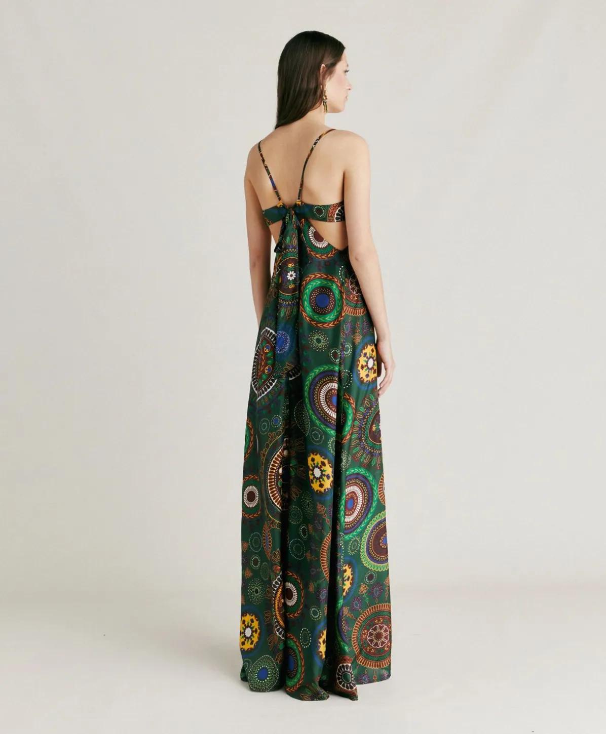 Jolie Robe En Haboutai De Soie - Vert Multicolore