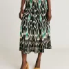 Jupe Celestin En Lin Viscose - Noir Multicolore
