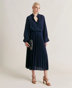 Jupe Emi En Jersey Lurex - Bleute